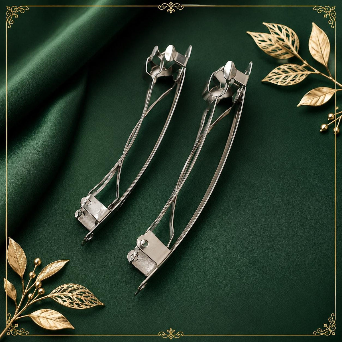 Silver-tone alligator hair clips for boutique bows, party favors, and accessory supplies