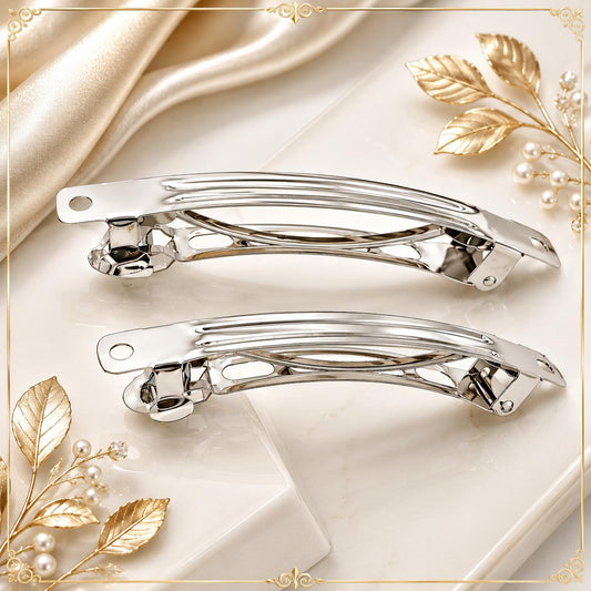 Blank silver hair clip bases for DIY bows, ribbon crafts, and handmade accessories