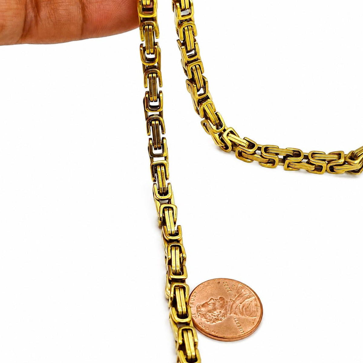 Decorative interlocking box link chain for necklace, bracelet, and anklet making