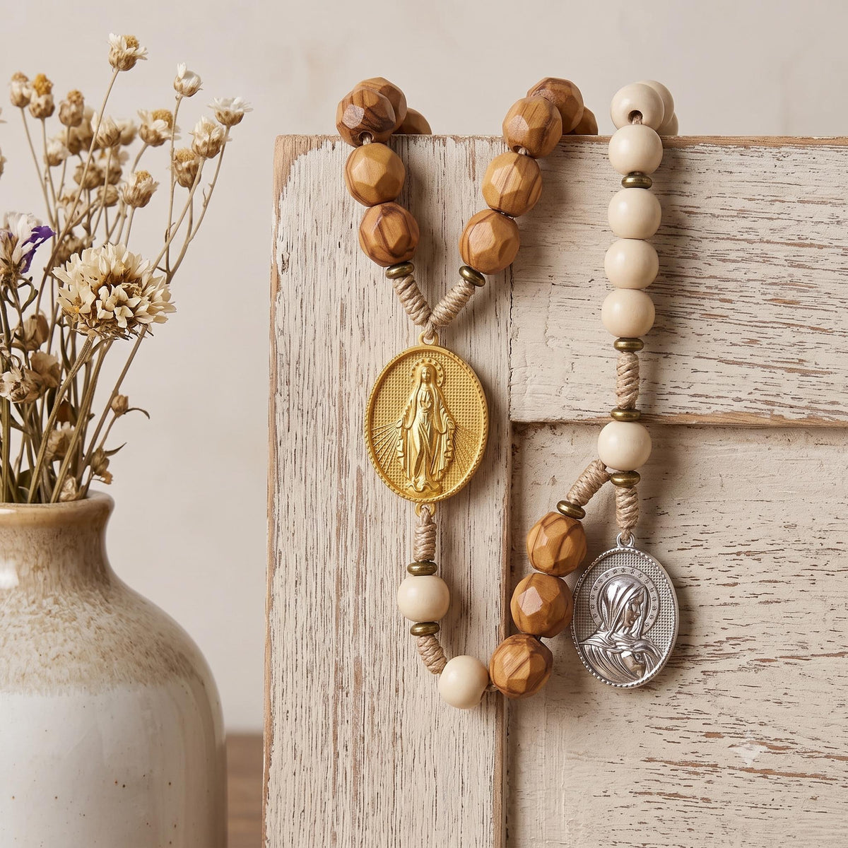 Stainless Steel Virgin Mary Medal Charms, Large Oval Religious Pendants in Gold or Silver Tone for Rosary and Jewelry Making