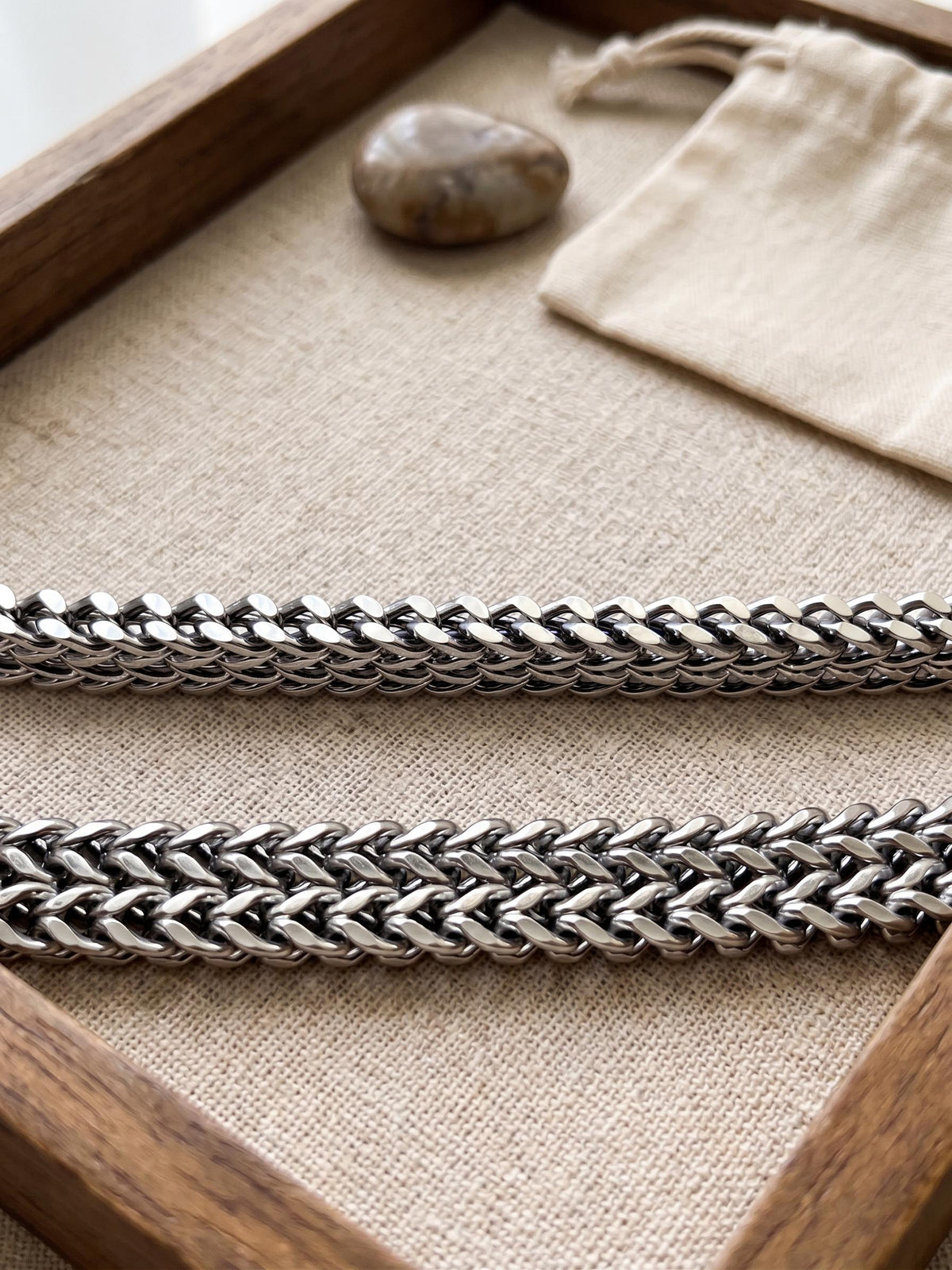 Silver Stainless Steel Braided Chain by Yard and roll, Chain for Jewelry Making, Necklace Bracelet Bag Chain, Craft Supply