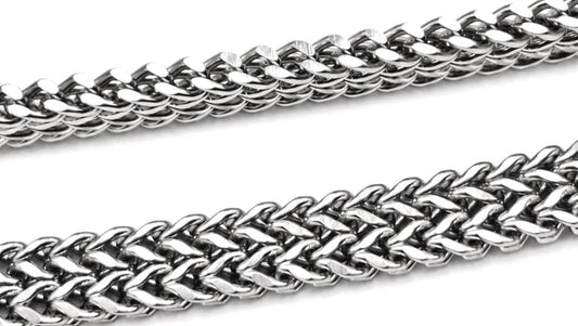 Silver Stainless Steel Braided Chain by Yard and roll, Chain for Jewelry Making, Necklace Bracelet Bag Chain, Craft Supply
