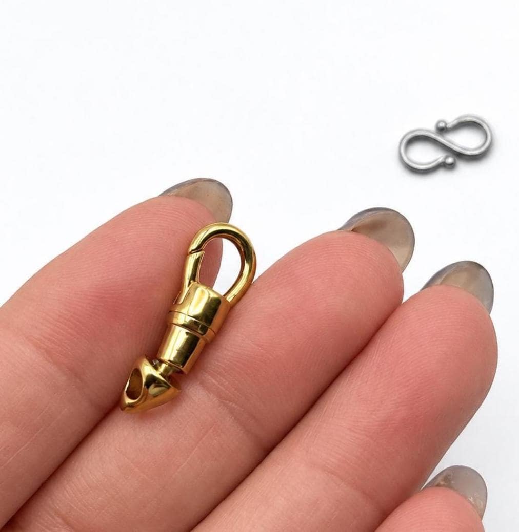 Stainless Steel Gold Swivel Clasp with Silver S Hook, Decorative Jewelry Clasp , Necklace Bracelet Connector, Jewelry Making Findings