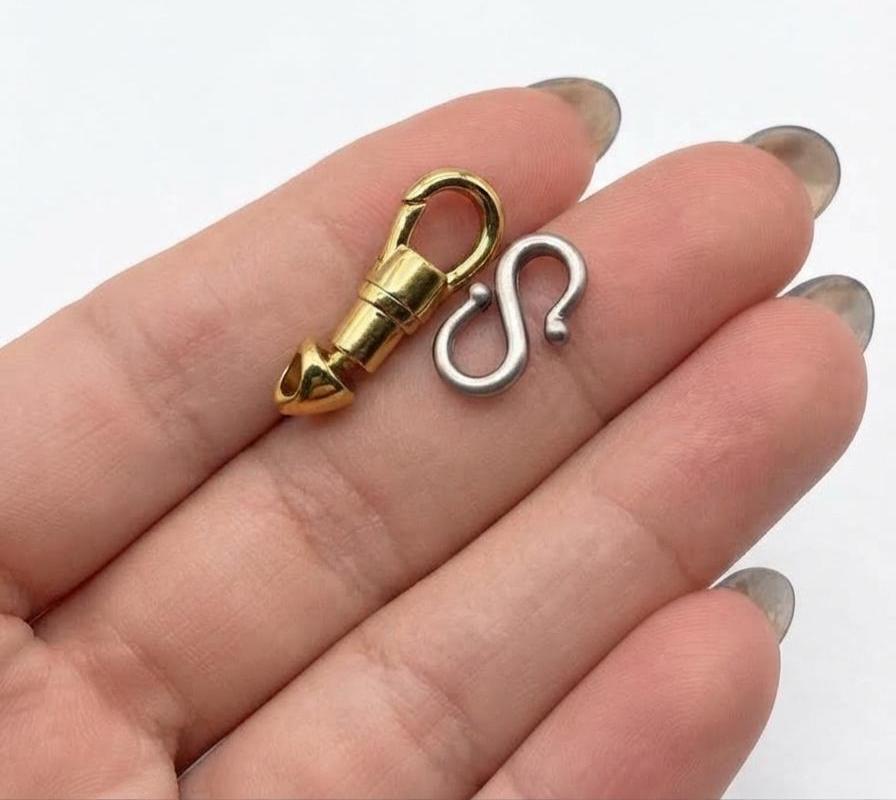 Stainless Steel Gold Swivel Clasp with Silver S Hook, Decorative Jewelry Clasp , Necklace Bracelet Connector, Jewelry Making Findings