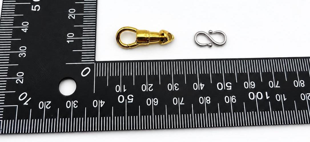 Stainless Steel Gold Swivel Clasp with Silver S Hook, Decorative Jewelry Clasp , Necklace Bracelet Connector, Jewelry Making Findings
