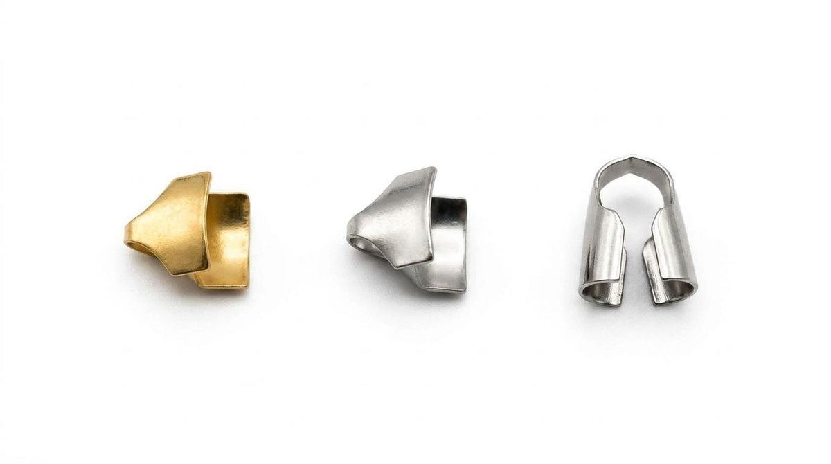 Stainless Steel Crimp Ends for Jewelry Making, Gold & Silver Cord End Caps, Bracelet Necklace Findings, Jewelry Connector Ends