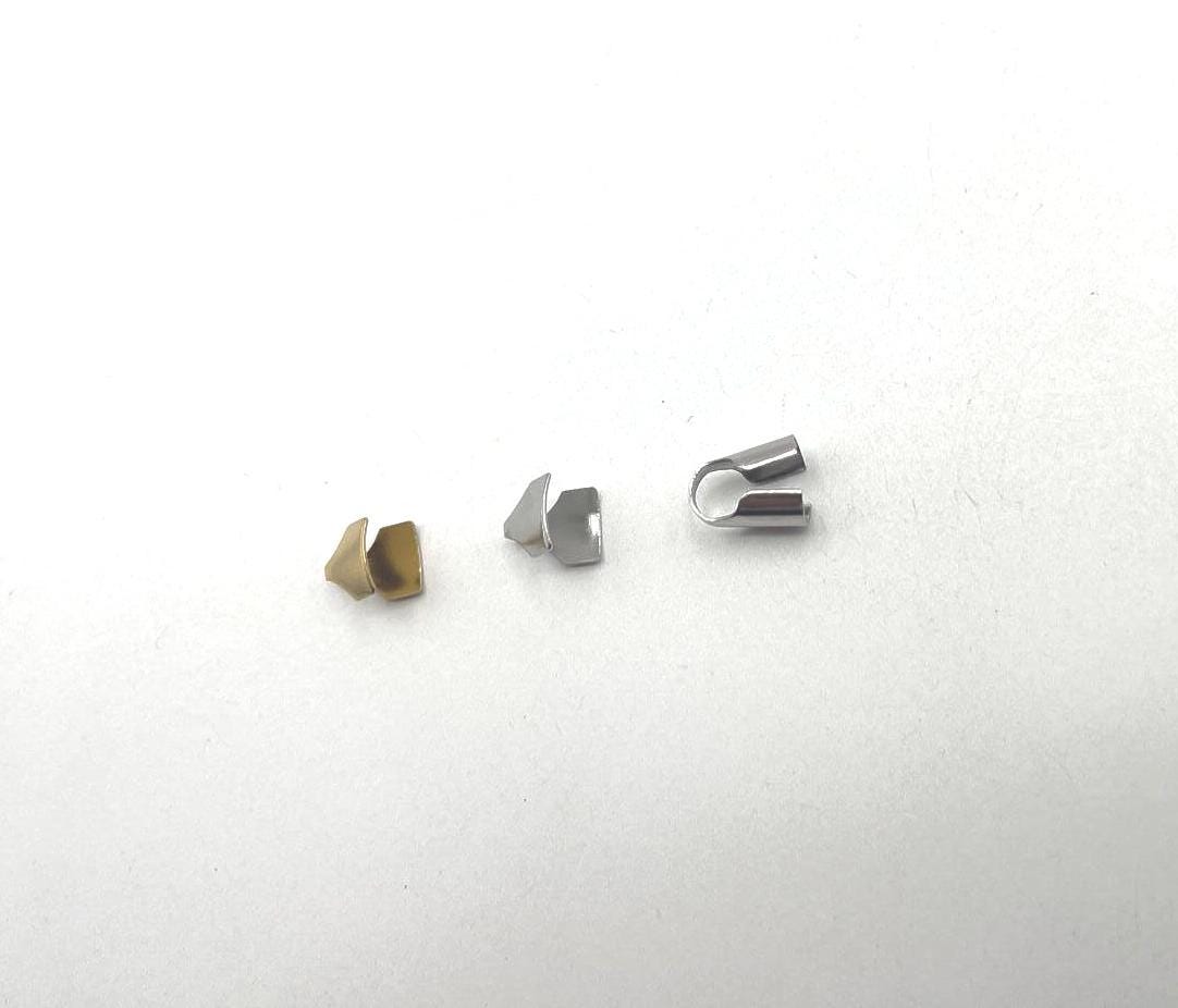 Stainless Steel Crimp Ends for Jewelry Making, Gold & Silver Cord End Caps, Bracelet Necklace Findings, Jewelry Connector Ends