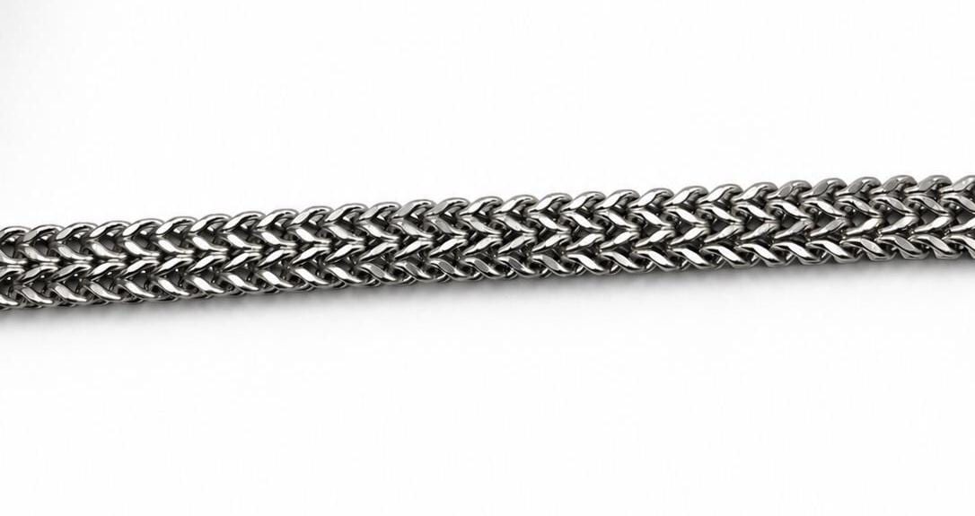 Silver Stainless Steel Braided Chain by Yard and roll, Chain for Jewelry Making, Necklace Bracelet Bag Chain, Craft Supply