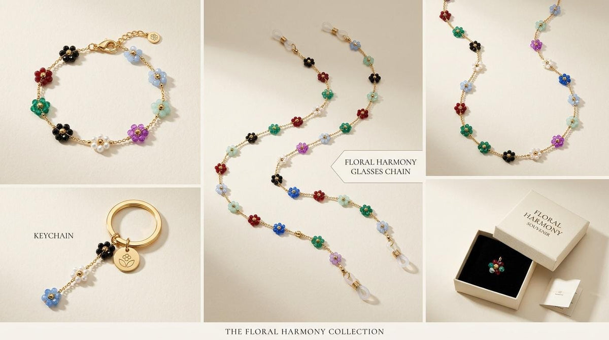 Stainless Steel Multicolor Flower Beaded Chain by Yard, Gold Tone Daisy Chain, Crystal Floral Jewelry Chain, Necklace Bracelet Making Supply