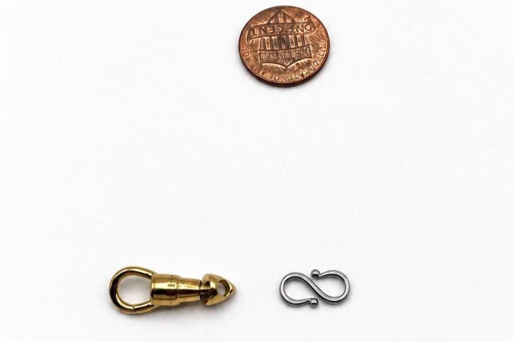 Stainless Steel Gold Swivel Clasp with Silver S Hook, Decorative Jewelry Clasp , Necklace Bracelet Connector, Jewelry Making Findings