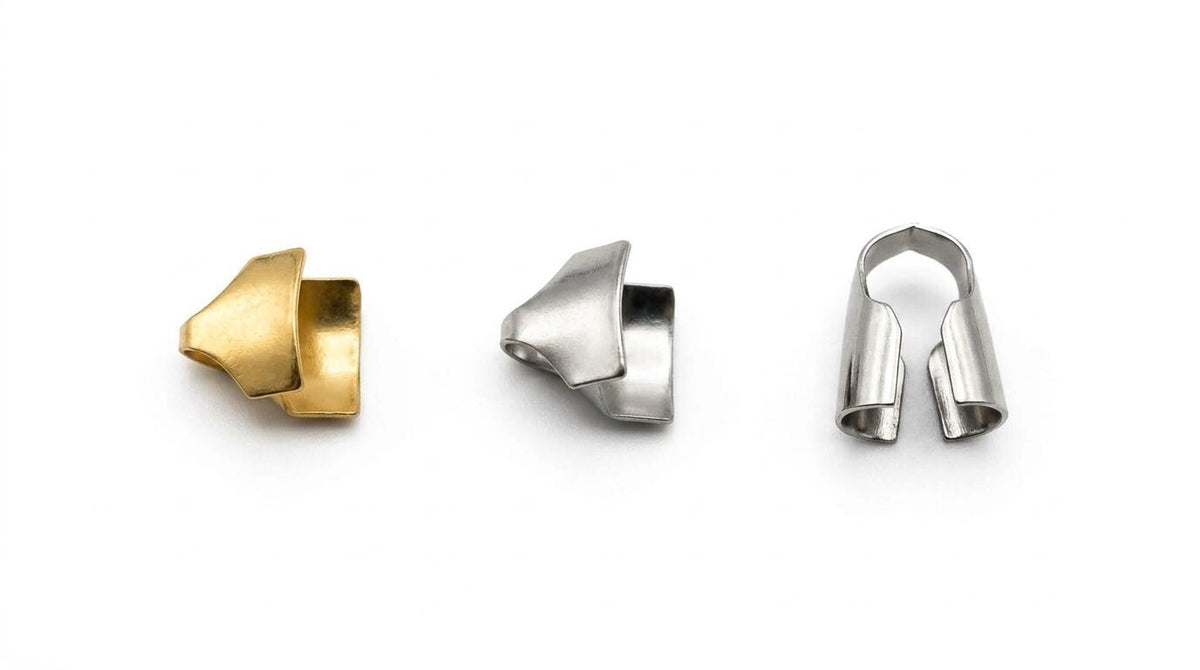Stainless Steel Crimp Ends for Jewelry Making, Gold & Silver Cord End Caps, Bracelet Necklace Findings, Jewelry Connector Ends