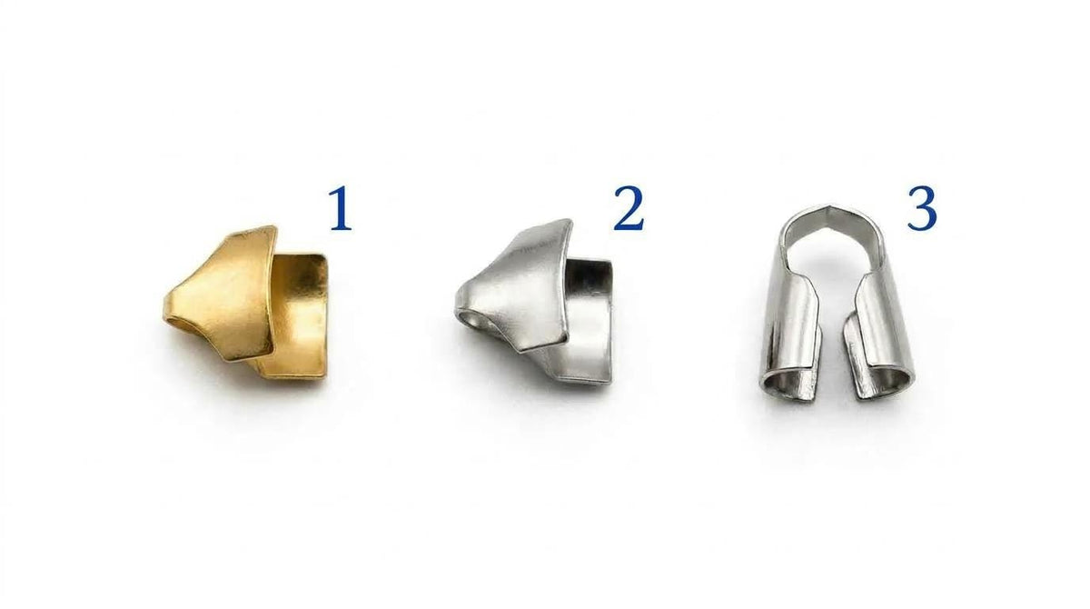 Stainless Steel Crimp Ends for Jewelry Making, Gold & Silver Cord End Caps, Bracelet Necklace Findings, Jewelry Connector Ends