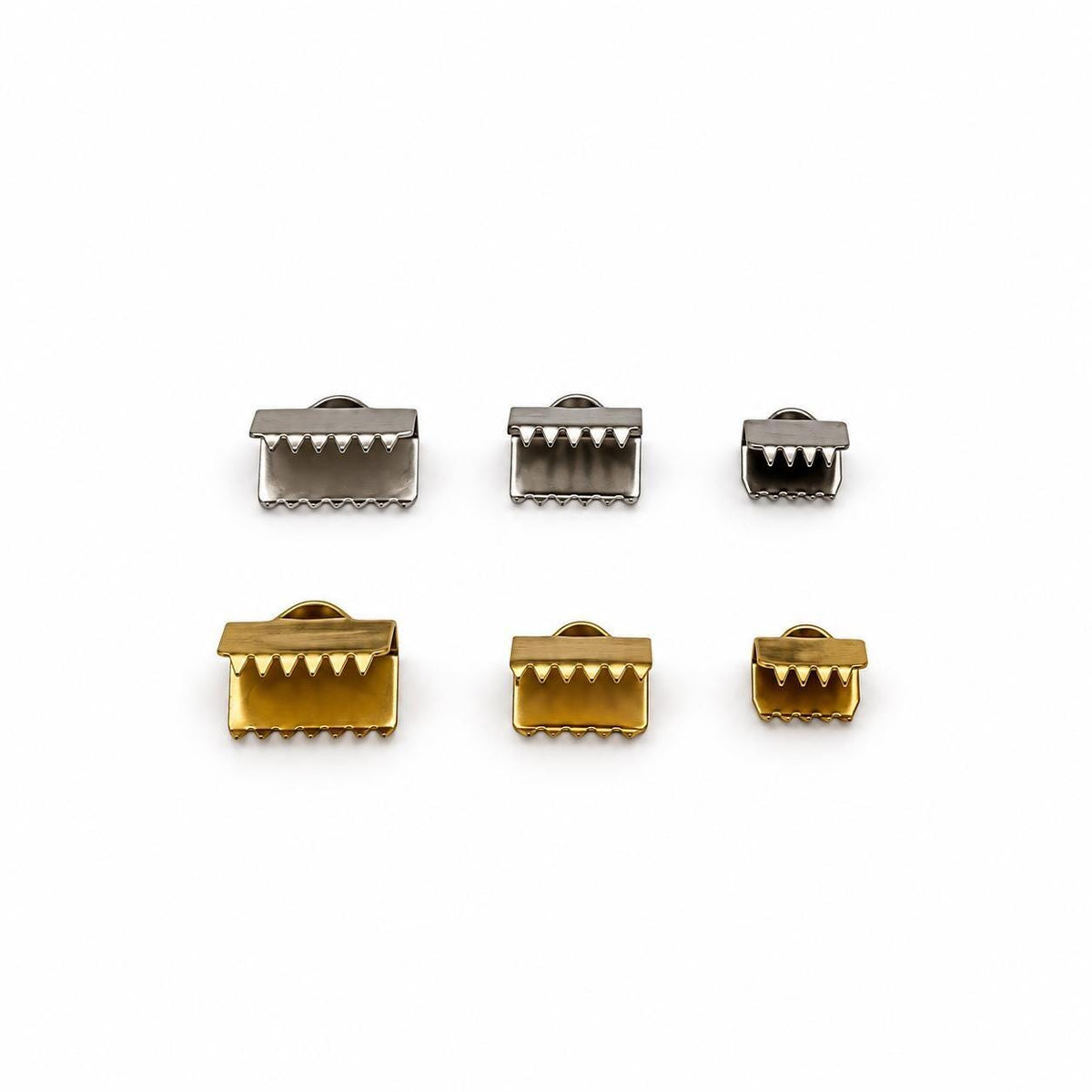 Stainless Steel Ribbon Crimp End Clasps PVD Gold & Silver Cord Ends, Ribbon Clamps for Chokers, Bracelets, Necklaces Jewelry Making