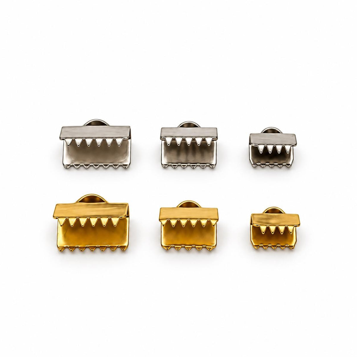 Stainless Steel Ribbon Crimp End Clasps PVD Gold & Silver Cord Ends, Ribbon Clamps for Chokers, Bracelets, Necklaces Jewelry Making