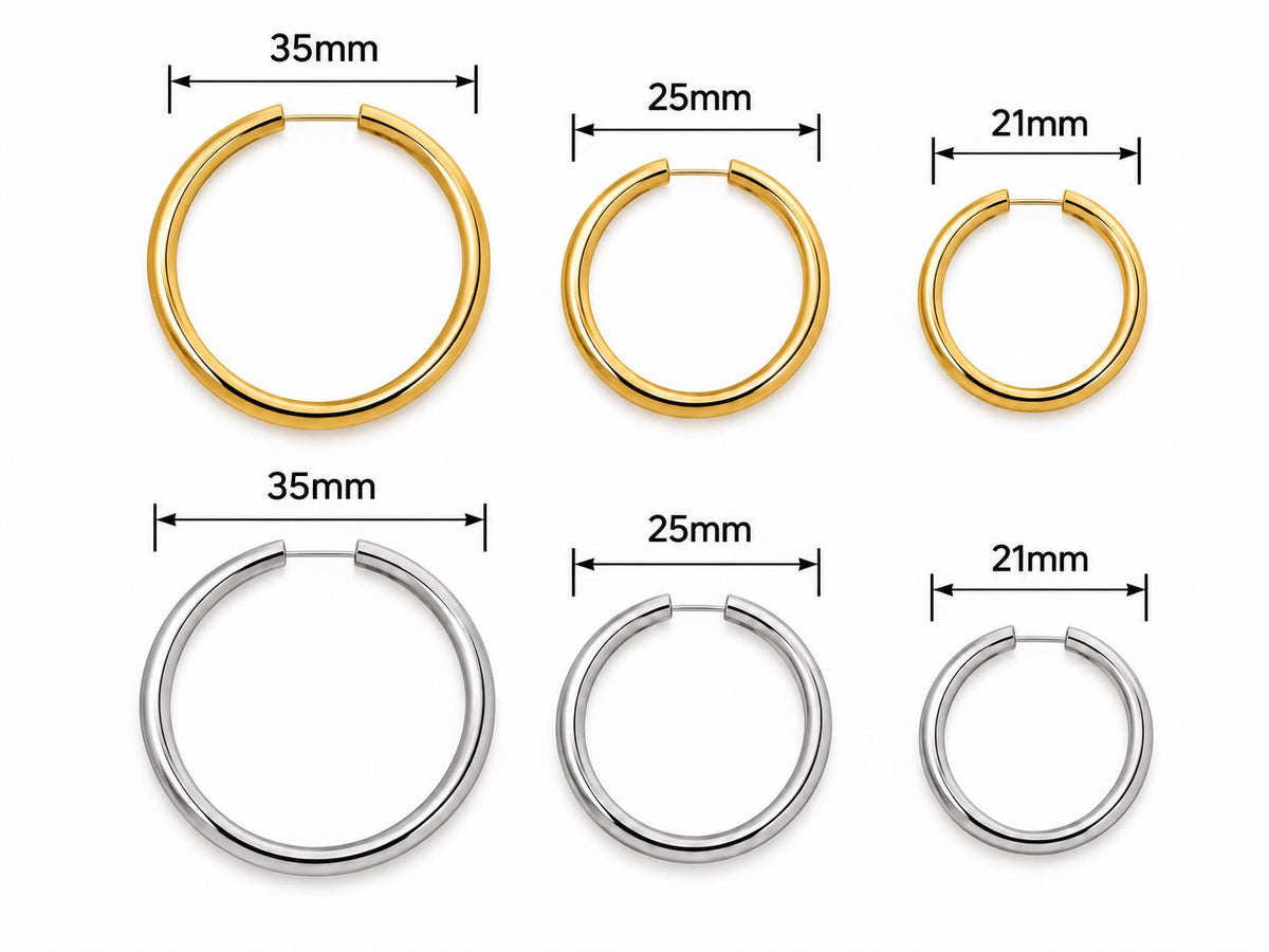 Stainless Steel Hoop Earrings Gold & Silver Round Hoops, Hypoallergenic Earring Findings, DIY Charm Earrings, Jewelry Making Supplies