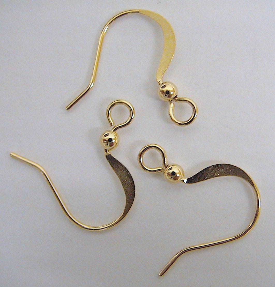 18K as as Gold Filled* tarnish resistant Earring Findings Fishhook with 2.5mm ball and open loop, 21 gauge GF9002 jewelry...