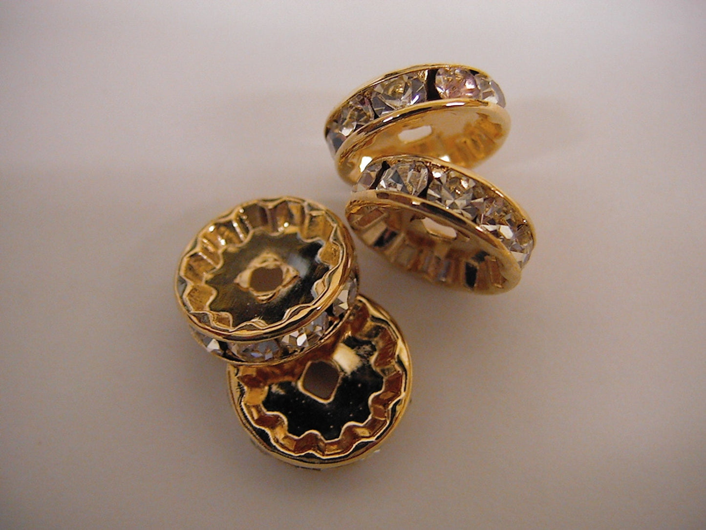 6mm Gold Filled* Rhinestone Spacer Roundelle, 18K  Gold Filled* Roundel Finding, For Jewelry Making GF5031 jewelry making...