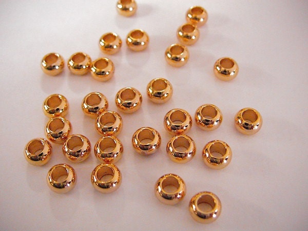 6x4mm Gold Filled EP Roundel Spacer Plain Bead, GF5403 jewelry making supplies - detail image 2