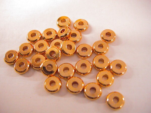 6x2mm as Gold Filled* Roundel Plain Spacer Beads, GF5231 jewelry making supplies - detail image 2