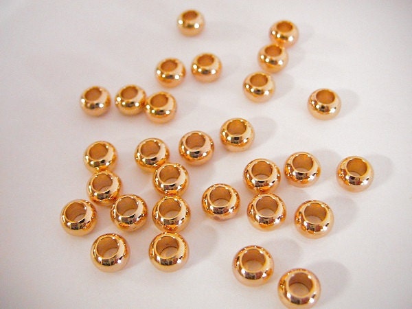 6x4mm Gold Filled EP Roundel Spacer Plain Bead, GF5403 jewelry making supplies