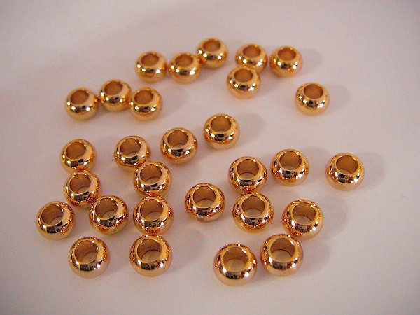 6x4mm Gold Filled EP Roundel Spacer Plain Bead, GF5403 jewelry making supplies - detail image 3