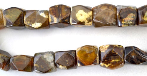 Mixed Patterned Cubed Agate Stone 1 strand of 26pcs, 16x16mm, 1mm hole opening, 126.0grams/pk, jewelry making supplies