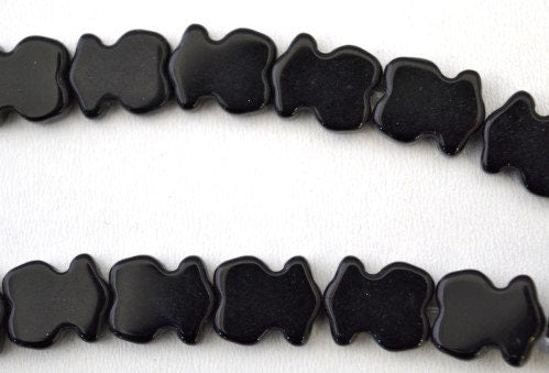 10x11mm Abstract Shaped Onyx Stone Beads, Sold by 1 strand of 33pcs, 1mm hole opening, 24.2grams/pk jewelry making supplies