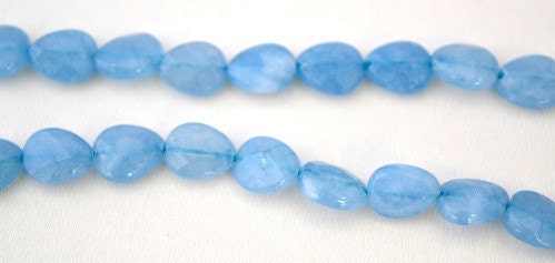 Tear Drop Periwinkle Blue Quartz Beads, 10x11mm, 1mm Hole Size natural stone,healing chakra stones gemstone birthstone for...