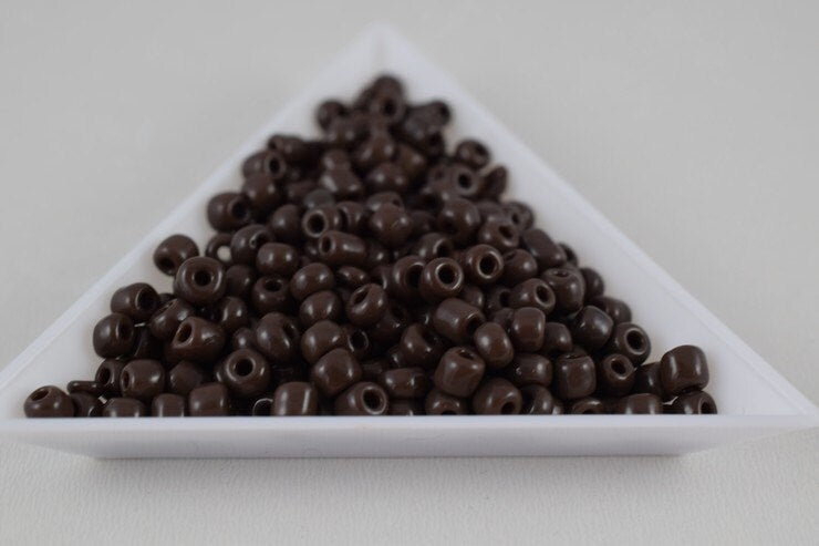 Dark Brown Seed Beads Glass Beads Brown Size 6.0 Sold by 1 LB/ Pound Size 6/0 are 3mm,4mm Beads jewelry making supplies -...