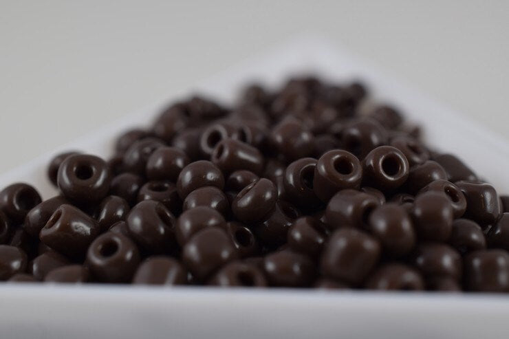 Dark Brown Seed Beads Glass Beads Brown Size 6.0 Sold by 1 LB/ Pound Size 6/0 are 3mm,4mm Beads jewelry making supplies -...