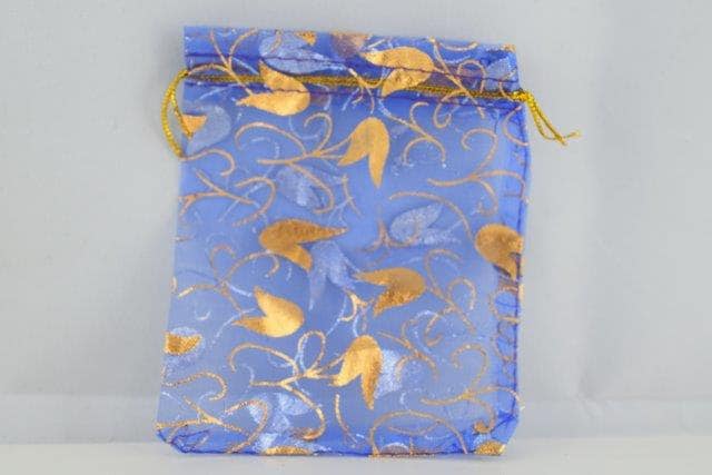 3x4 Light Blue Petals Organza Gift Part Favor Bags, Sold by 1 dozen, jewelry making supplies