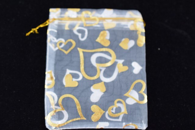 3x4 Metallic Hearts 12 Organza Jewelry Gift Thank You Bags 3x4 for Jewelry, Party,favor,,birthday,babyshower jewelry makin...