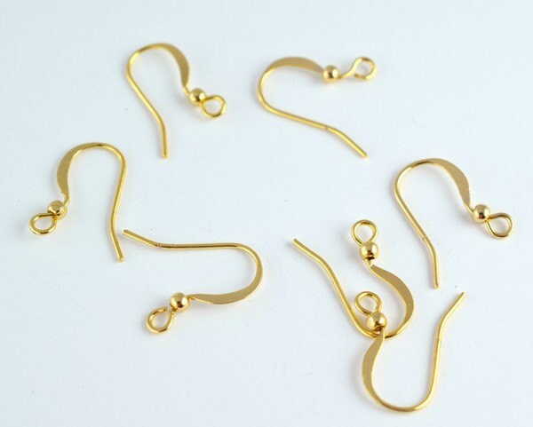 18K as as Gold Filled* tarnish resistant Earring Findings Fishhook with 2.5mm ball and open loop, 21 gauge GF9002 jewelry...