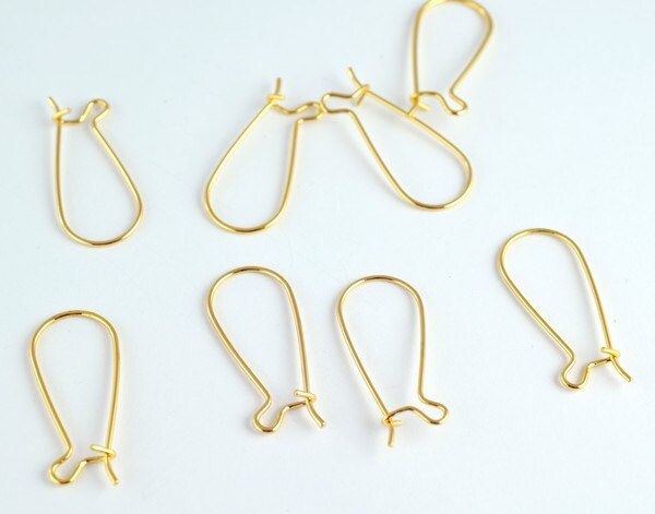 Earring Hook 18K Gold Filled earring findings Size 26x12mm wire thickness 1mm to make your own Earring GF9022 jewelry maki...