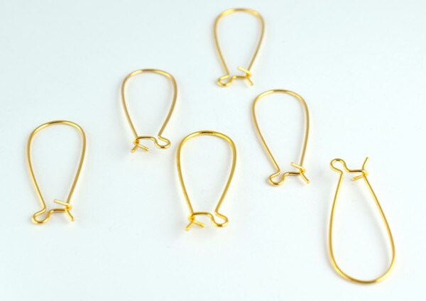 Earring Hook 18K as as Gold Filled* tarnish resistant earring findings Size 33x13mm wire thickness 1mm to make your own Ea...