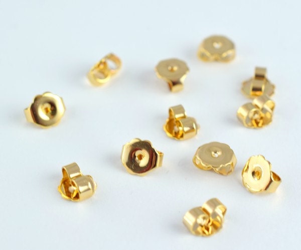 Earnut Earring Backing Findings 18K as as Gold Filled* tarnish resistant Size 4.5x3mm GF9122 jewelry making supplies