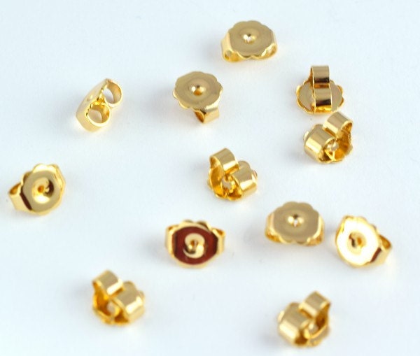 Earnut Earring Backing Findings 18K as as Gold Filled* tarnish resistant Size 4.5x3mm GF9122 jewelry making supplies - det...