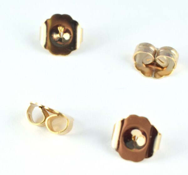 Earnut Earring Backing Findings 18K Gold Filled Size 9x4mm GF9123 jewelry making supplies - detail image 2