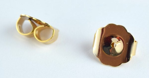 Earnut Earring Backing Findings 18K Gold Filled Size 9x4mm GF9123 jewelry making supplies - detail image 3