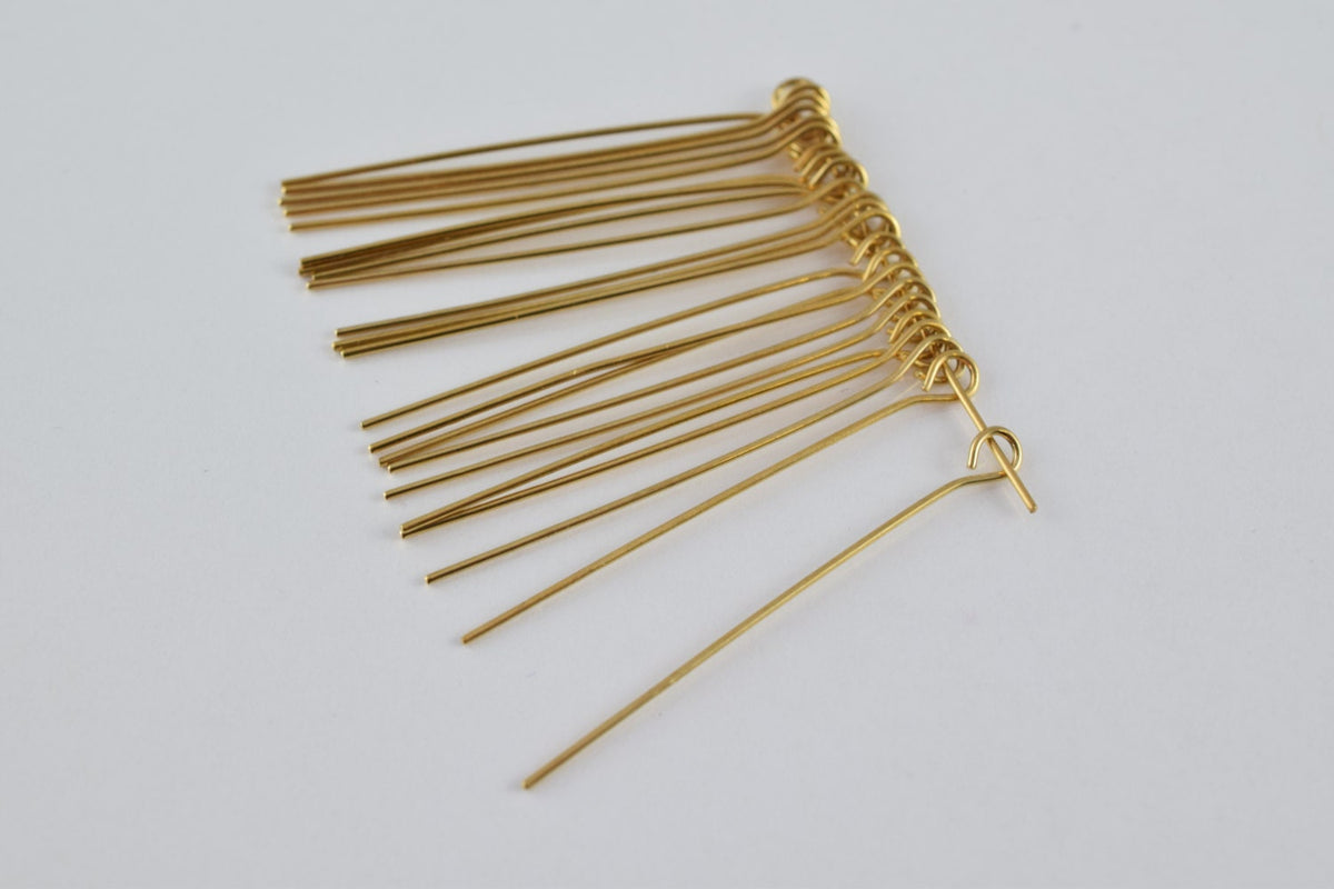 1.25" Inch Eye Pin Gold Filled 18k  thickness 1mm GF6204 jewelry making supplies - detail image 2