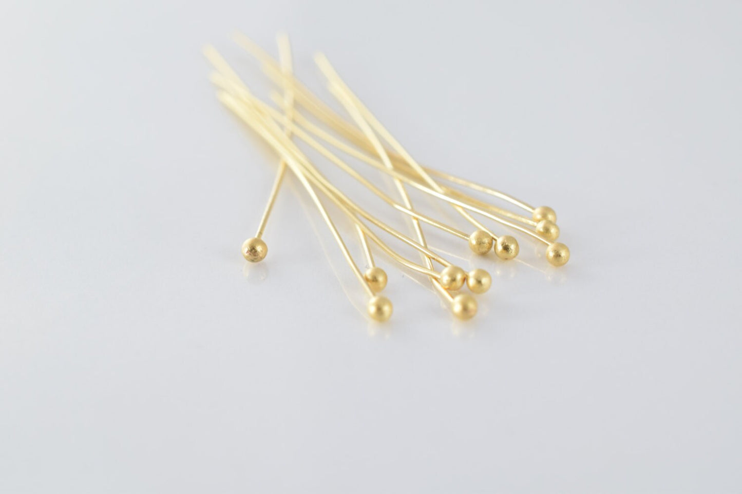 1 1/2" Inch Round Head Pin Gold Filled EP 18k thickness 1mm Ball Size 2mm GF6006 jewelry making supplies - detail image 2