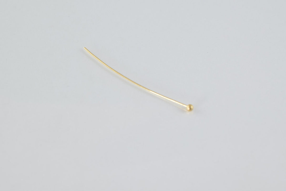 1 1/2" Inch Round Head Pin Gold Filled EP 18k thickness 1mm Ball Size 2mm GF6006 jewelry making supplies - detail image 3