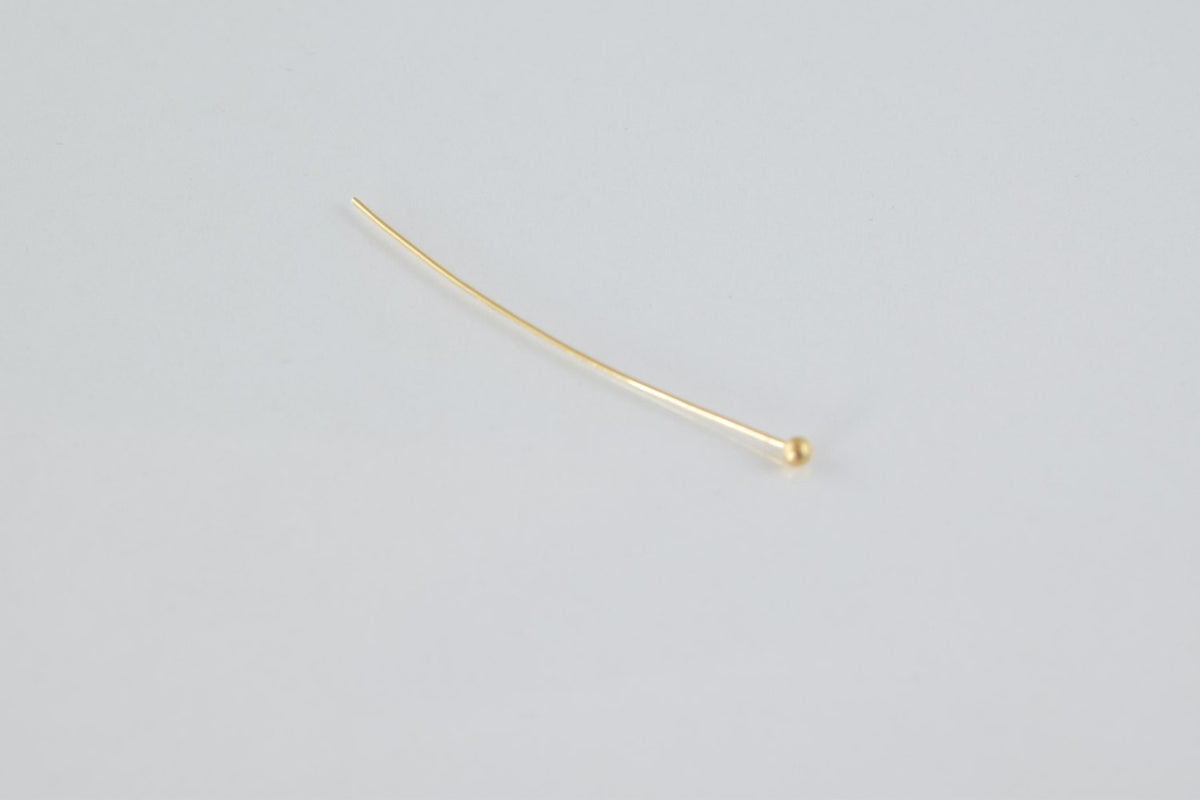 2 1/2" Inch Round Head Pin Gold Filled EP 18k thickness 1mm Ball Size 2mm GF6009 jewelry making supplies - detail image 3