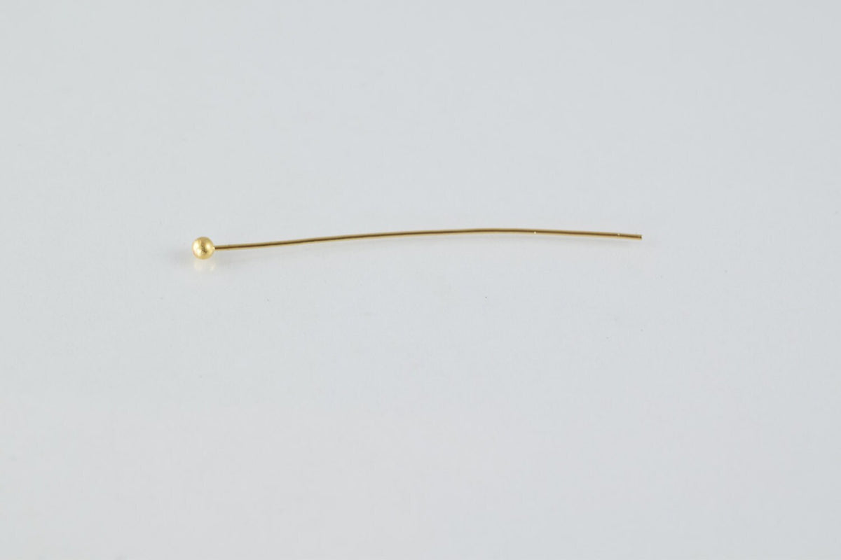 2 1/2" Inch Round Head Pin Gold Filled EP 18k thickness 1mm Ball Size 2mm GF6009 jewelry making supplies - detail image 5