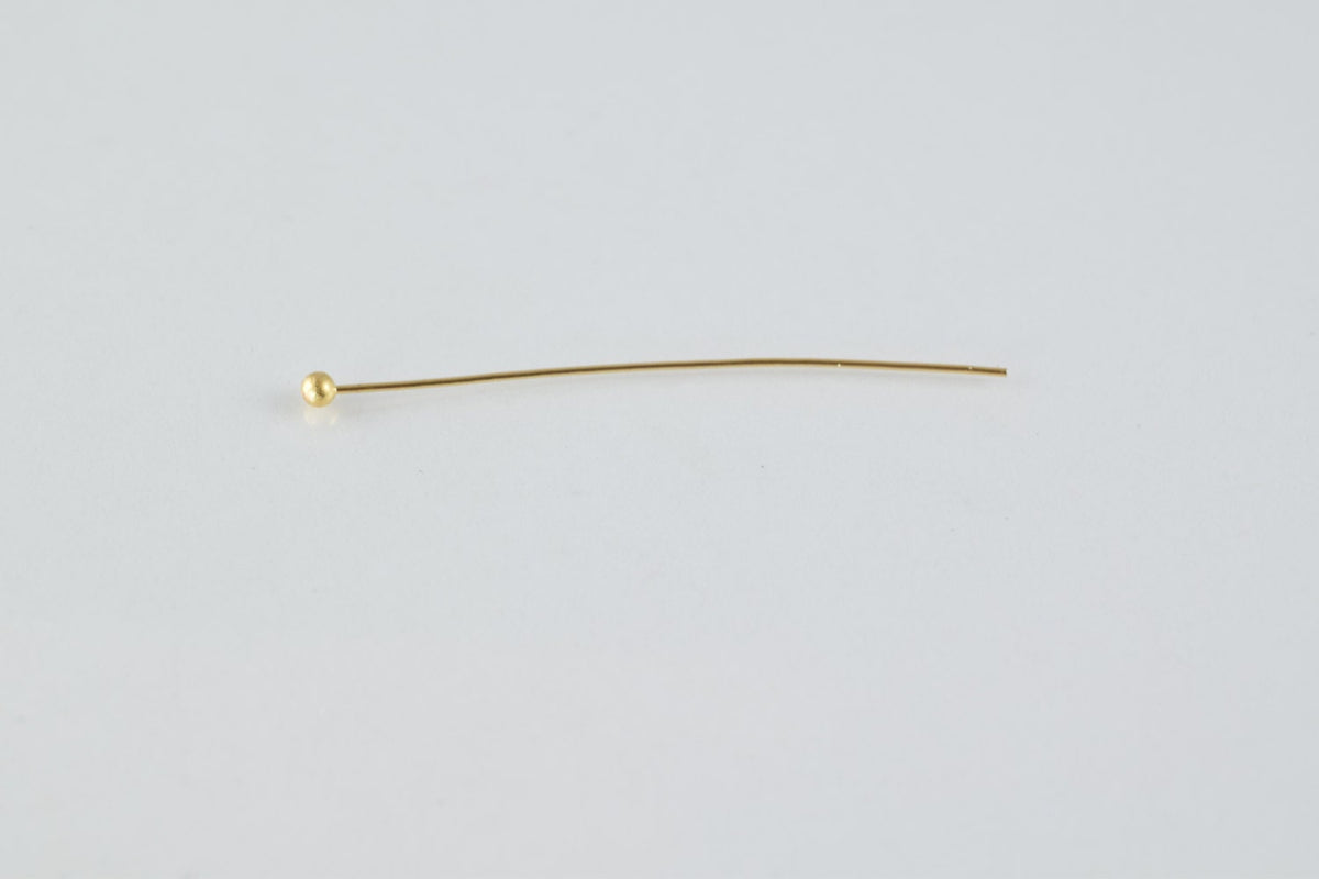 2" inch round head pin gold filled EP 18k length 50mm/ thickness 1mm 18 gauge ball size 2mm gf6008 jewelry making supplies...
