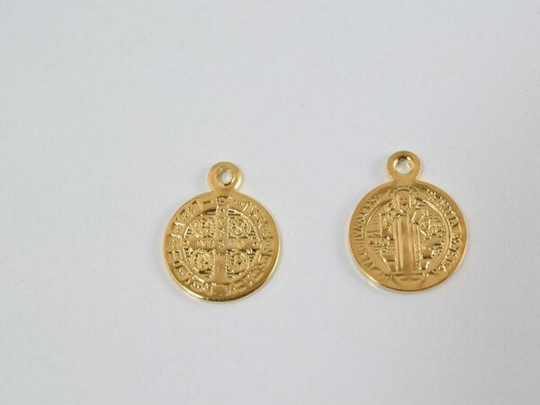 15mm Saint Benito 18k as Gold Filled* Charm GF4104 jewelry making supplies
