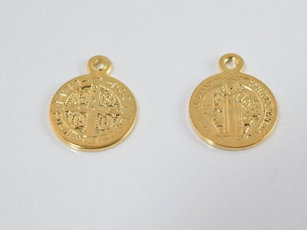 15mm Saint Benito 18k as Gold Filled* Charm GF4104 jewelry making supplies - detail image 2