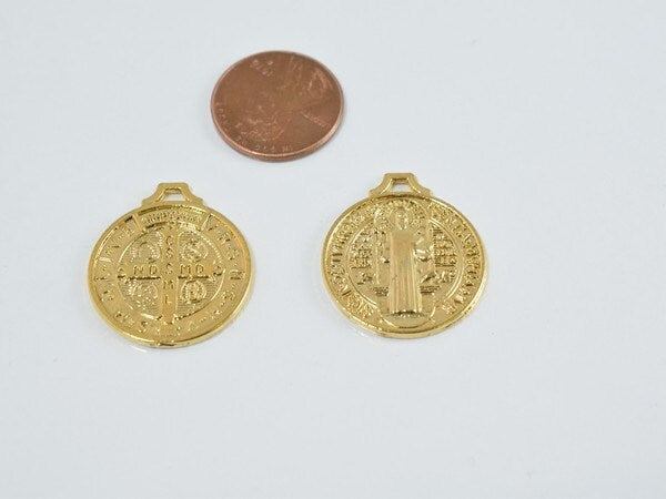 22mm Saint Benito 18k as Gold Filled* Charm GF4102 jewelry making supplies - detail image 2