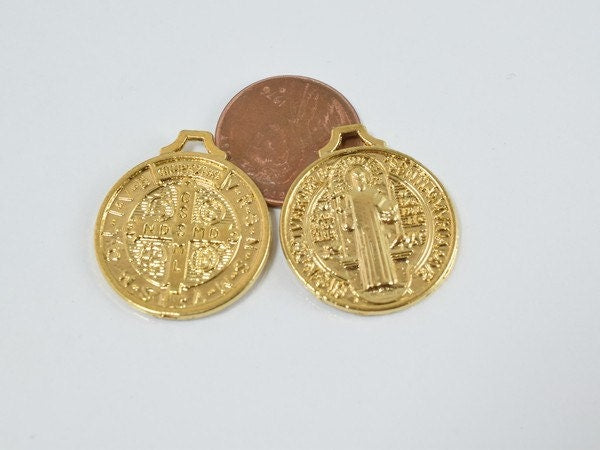 22mm Saint Benito 18k as Gold Filled* Charm GF4102 jewelry making supplies - detail image 4