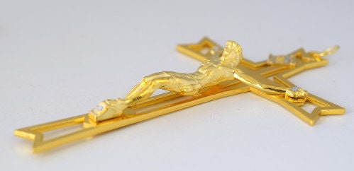 Gold Jesus Cross Religious Charm/Pendant Jewelry Rosary Making Supplies jewelry making supplies